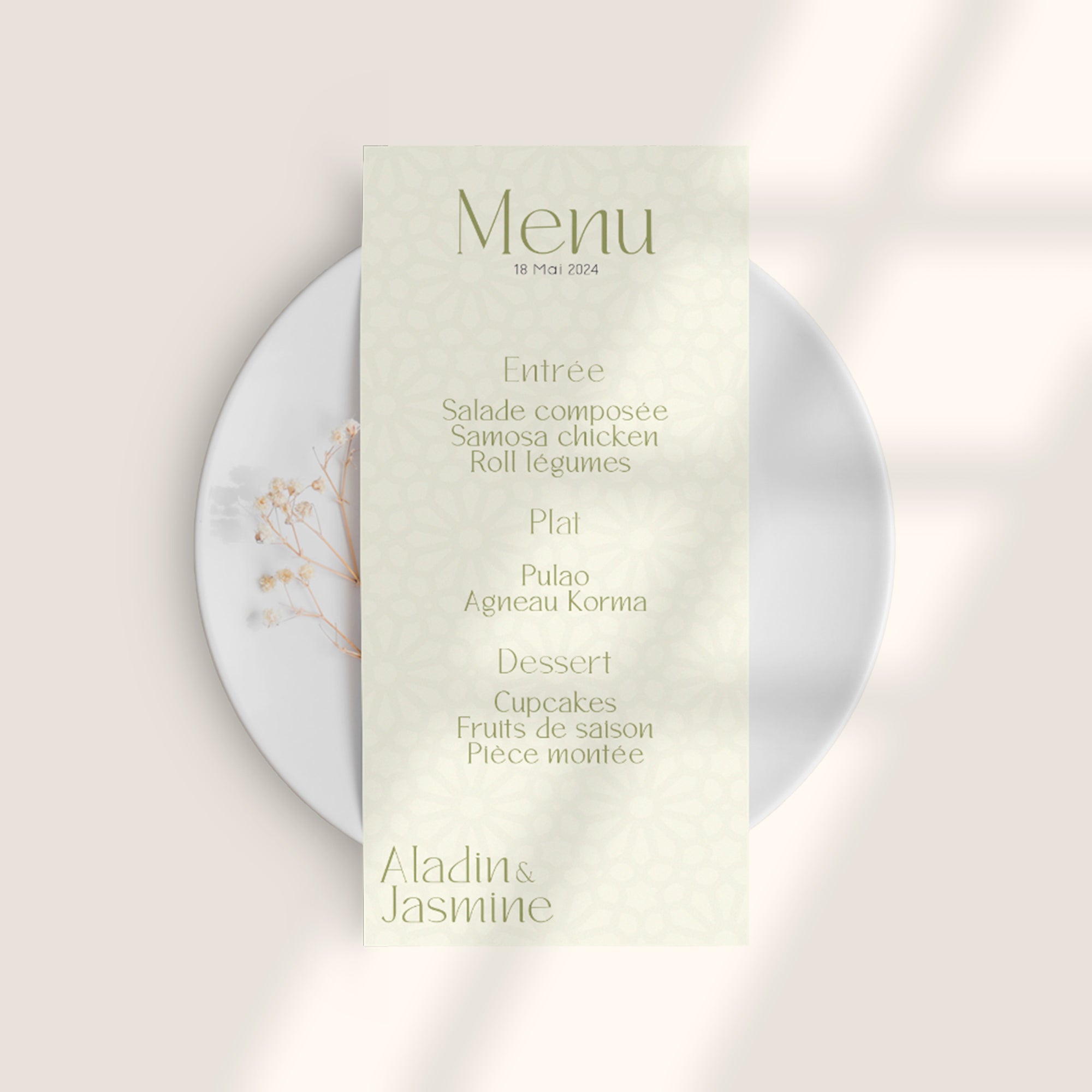 Menu d'assiette