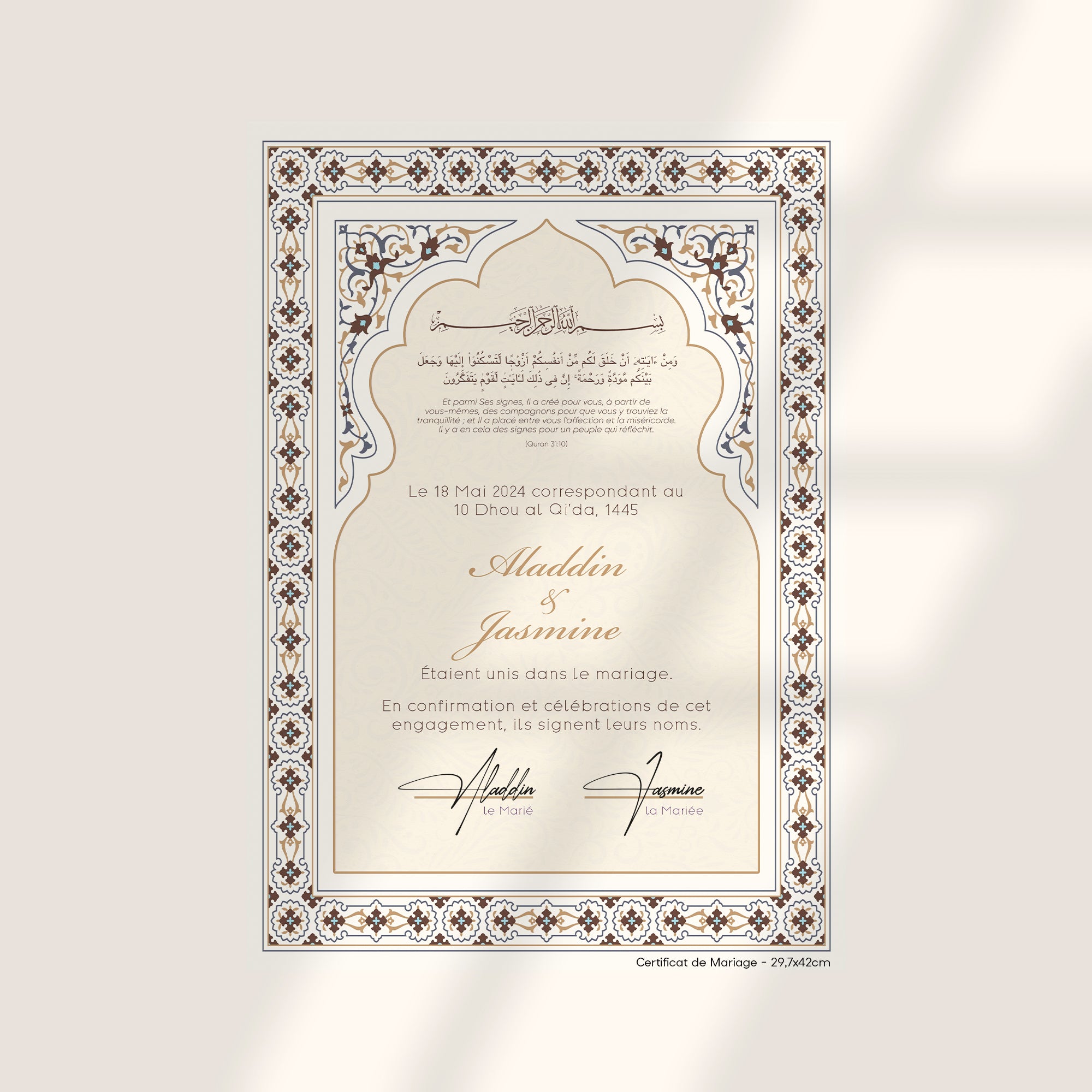 Certificat de Mariage - Flowers