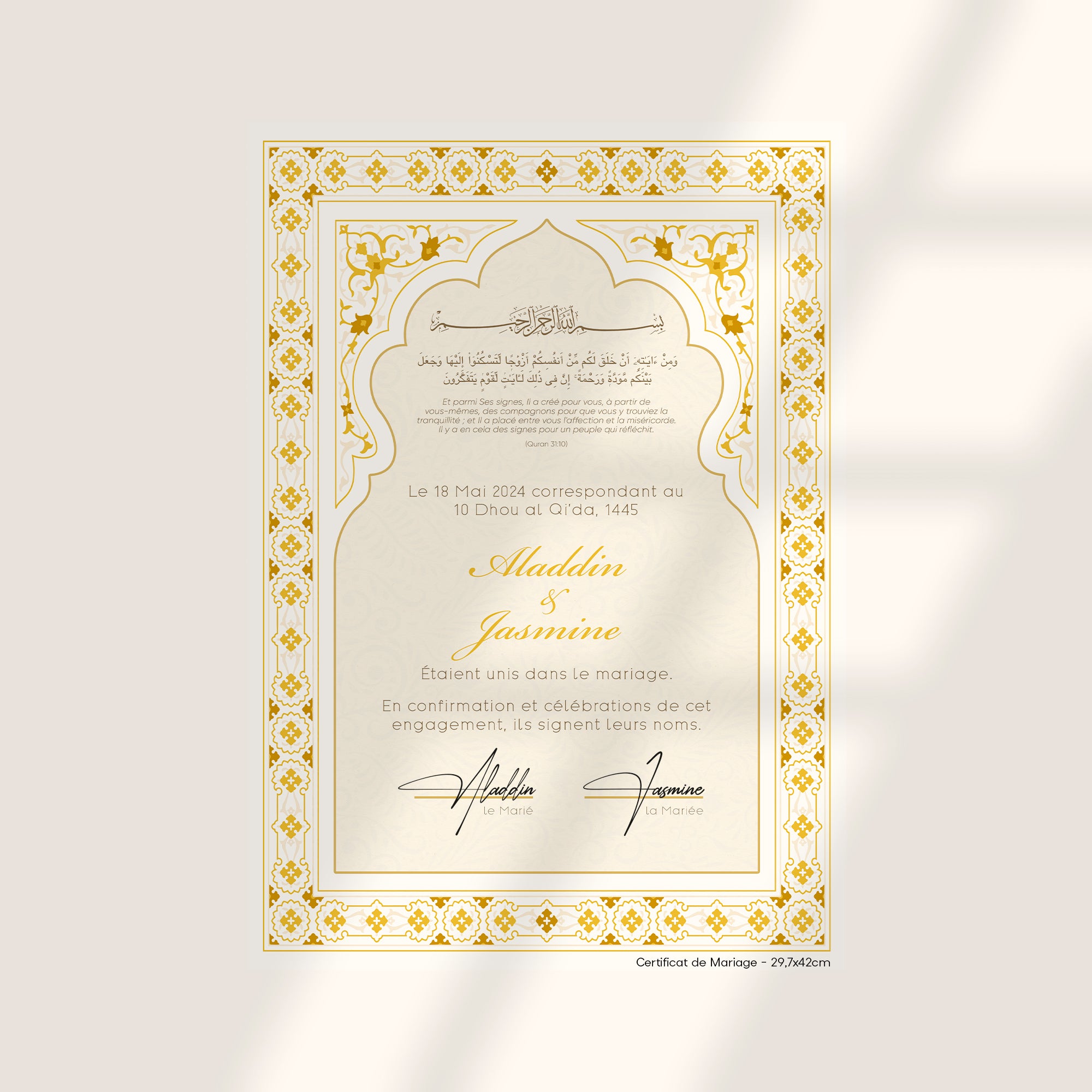 Certificat de Mariage - Flowers