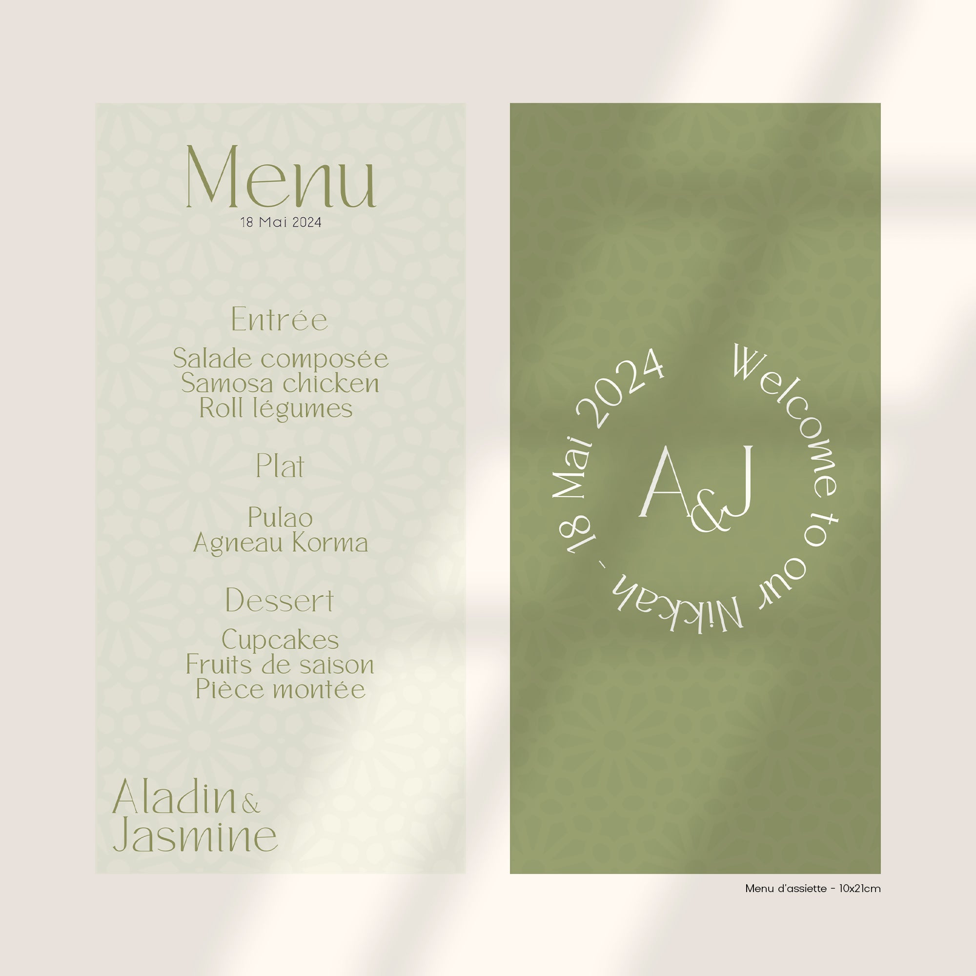 Menu d'assiette