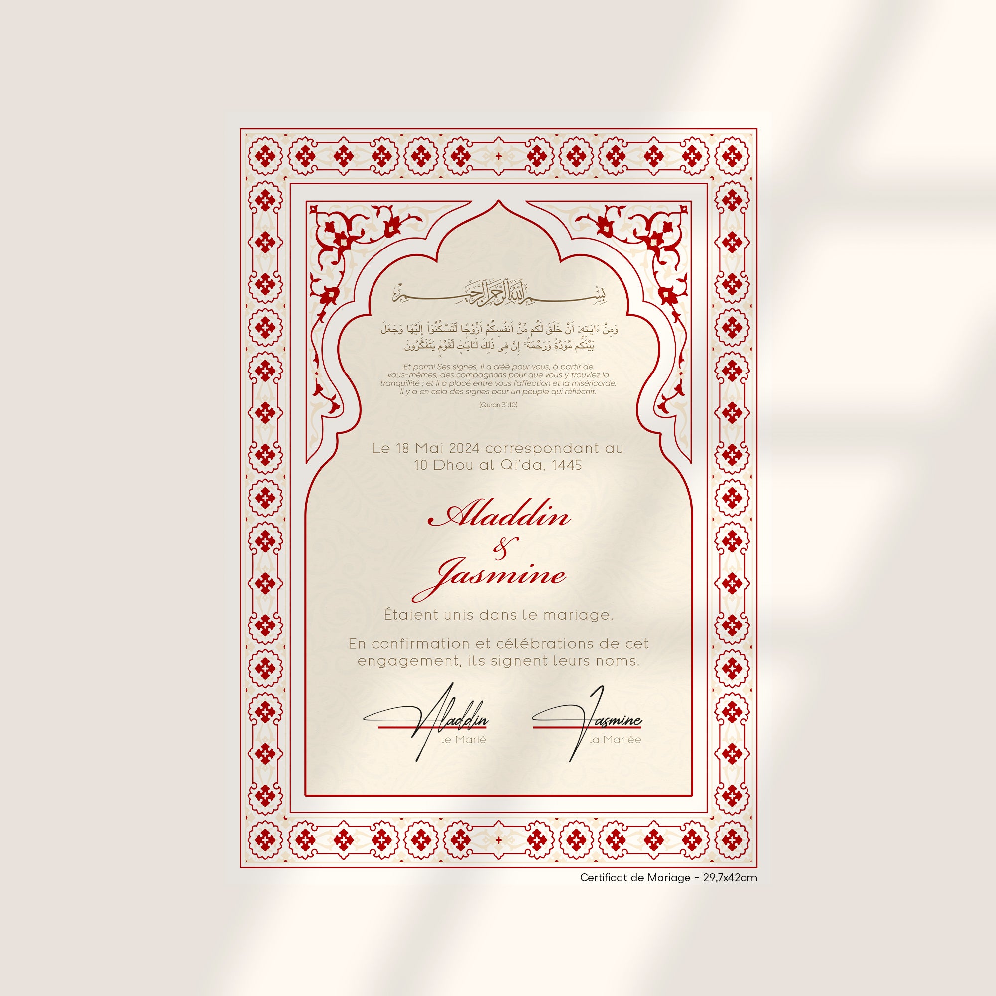 Certificat de Mariage - Flowers
